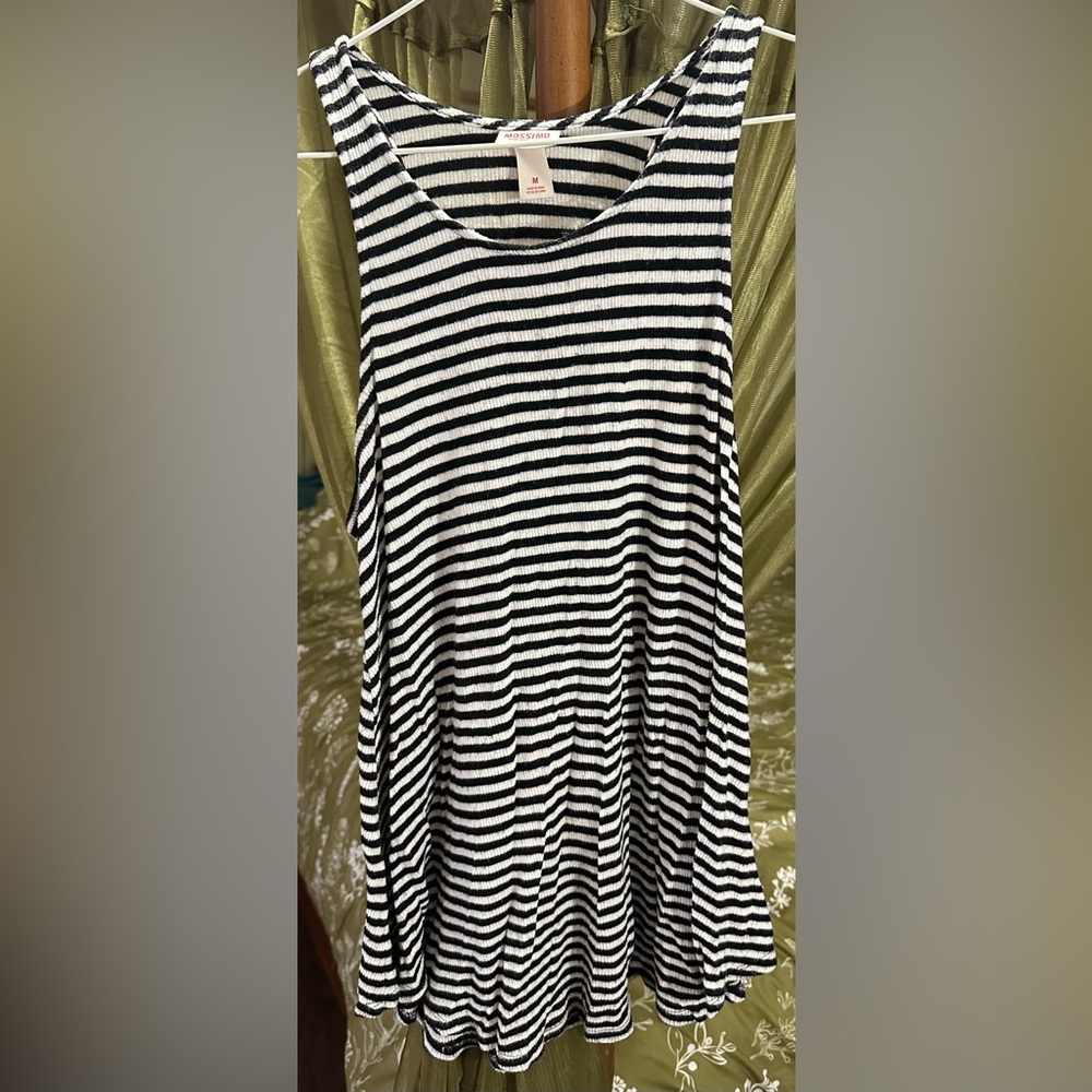 Mossimo Supply Co. Black and White Striped Tank Top